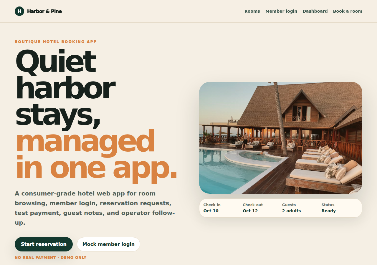 Reservation status web app