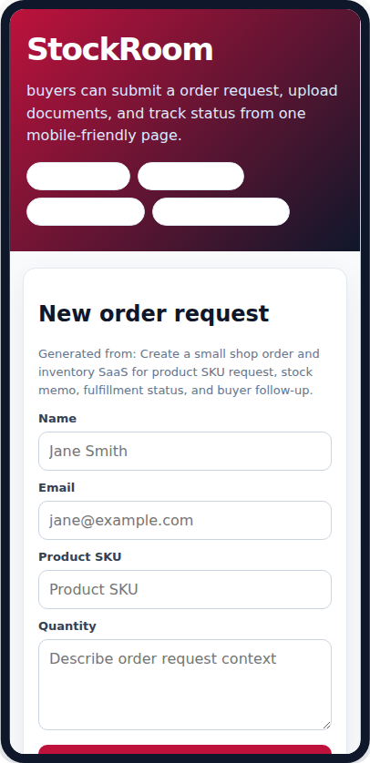 Inventory tracker web app example